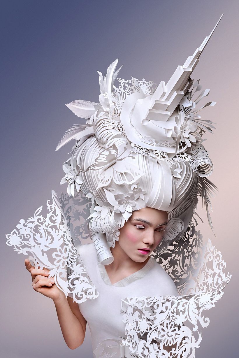 Pelucas barrocas de papercraft 7