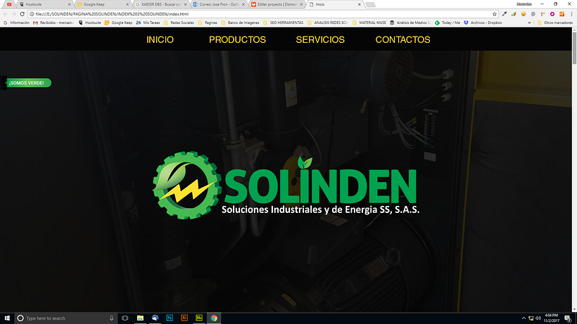 Mi Proyecto del curso: Diseño web responsive con Adobe Muse / Solinden Empresa de R.D 1