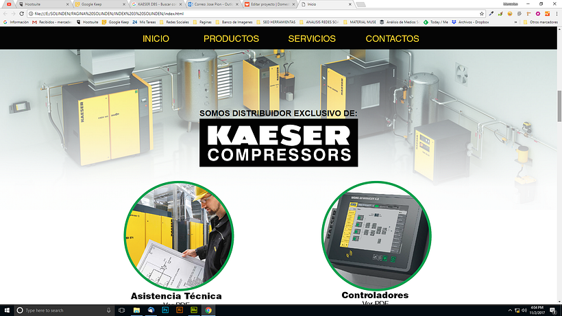 Mi Proyecto del curso: Diseño web responsive con Adobe Muse / Solinden Empresa de R.D 2