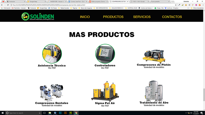 Mi Proyecto del curso: Diseño web responsive con Adobe Muse / Solinden Empresa de R.D 7