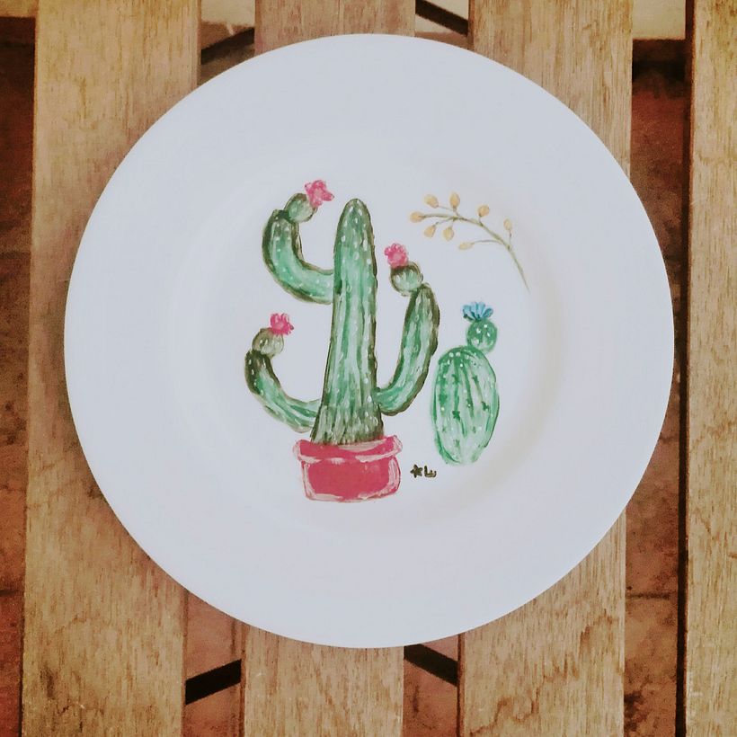 Cactus... vajilla ilustrada. - Seni Rupa