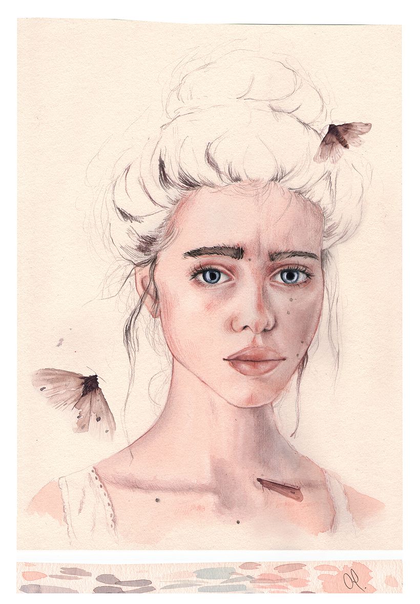 Mi Proyecto del curso: Retrato ilustrado en acuarela - "Lyse" 0