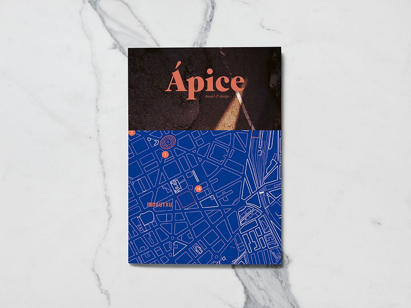 Ápice — logotipo tipográfico naranja - Diseño editorial