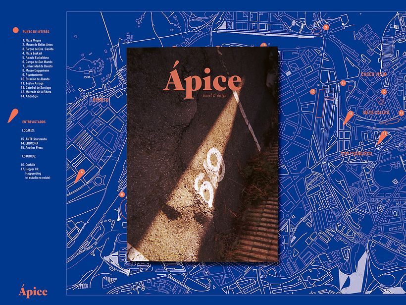 Ápice — logotipo tipográfico naranja - Diseño editorial