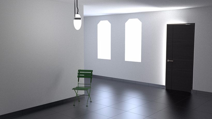 Test 3D luces en sala interior con Blender 0