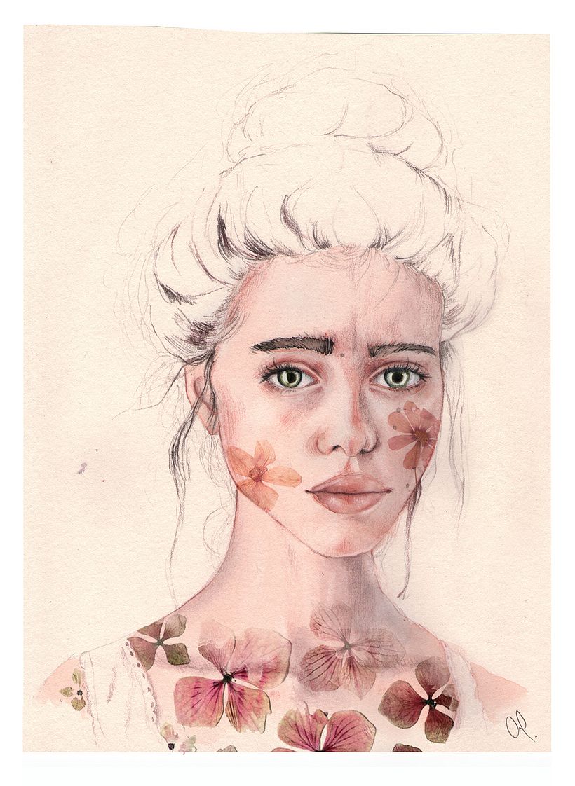 Mi Proyecto del curso: Retrato ilustrado en acuarela - "Lyse" 5