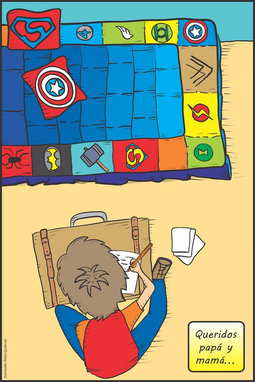 Ilustraciones para "Un Superhéroe para Camilo" - Autor: Alfredo Alonso Hincapié Daza 2