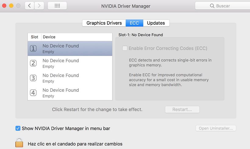 Problema CUDA + High Sierra 1