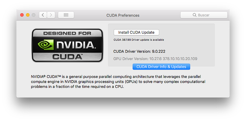 Problema CUDA + High Sierra 1