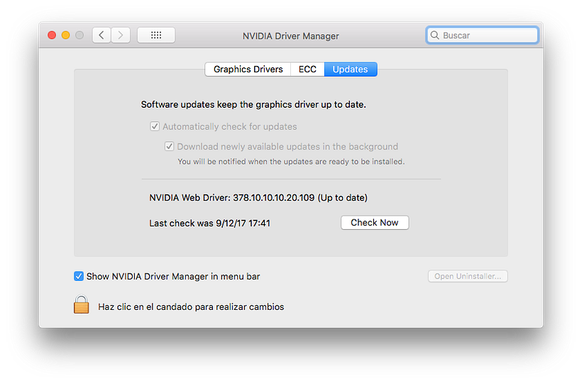 Problema CUDA + High Sierra 2