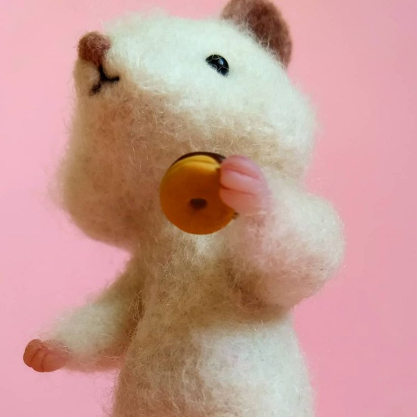 Ratón realizado en Needle felting y Plastilina polimérica 6