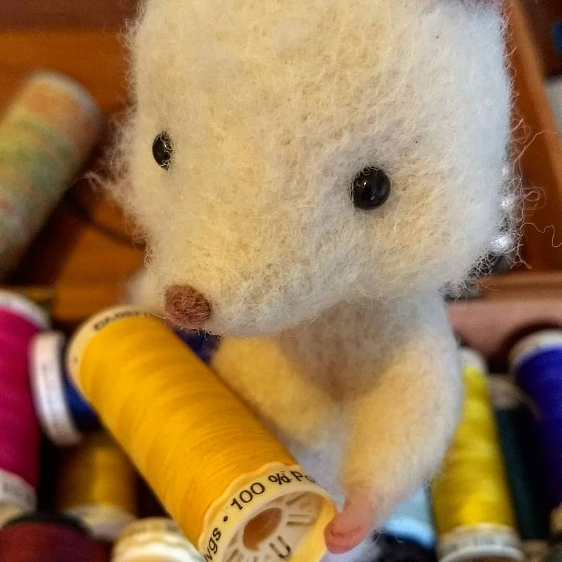 Ratón realizado en Needle felting y Plastilina polimérica 7