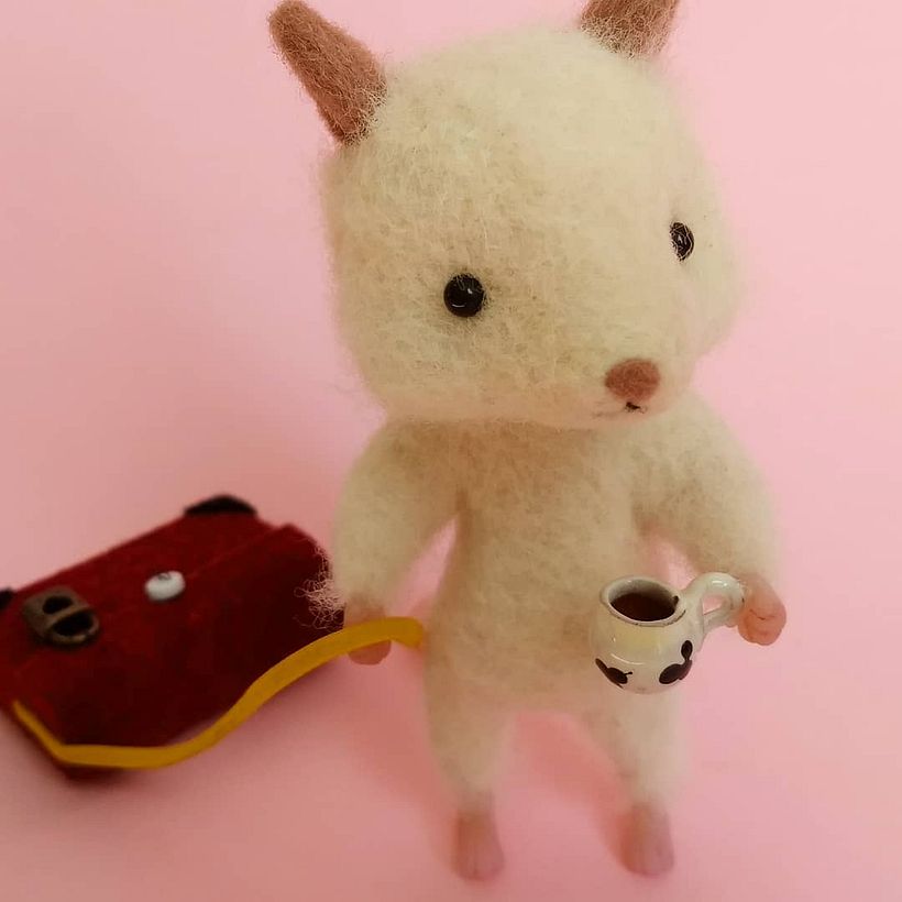 Ratón realizado en Needle felting y Plastilina polimérica 8