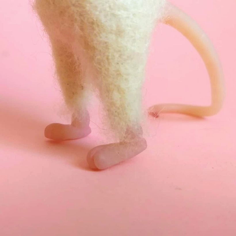 Ratón realizado en Needle felting y Plastilina polimérica 9