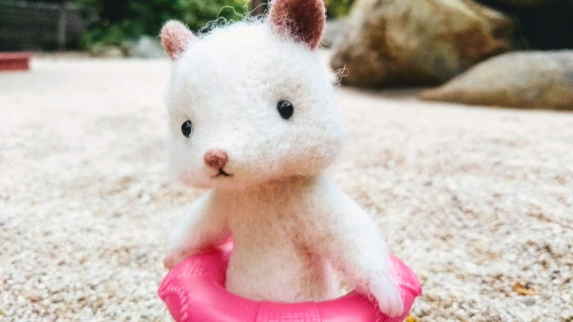 Ratón realizado en Needle felting y Plastilina polimérica 11