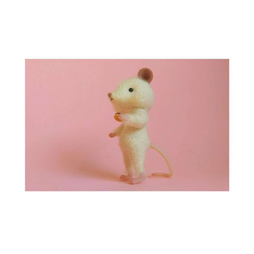 Ratón realizado en Needle felting y Plastilina polimérica 13