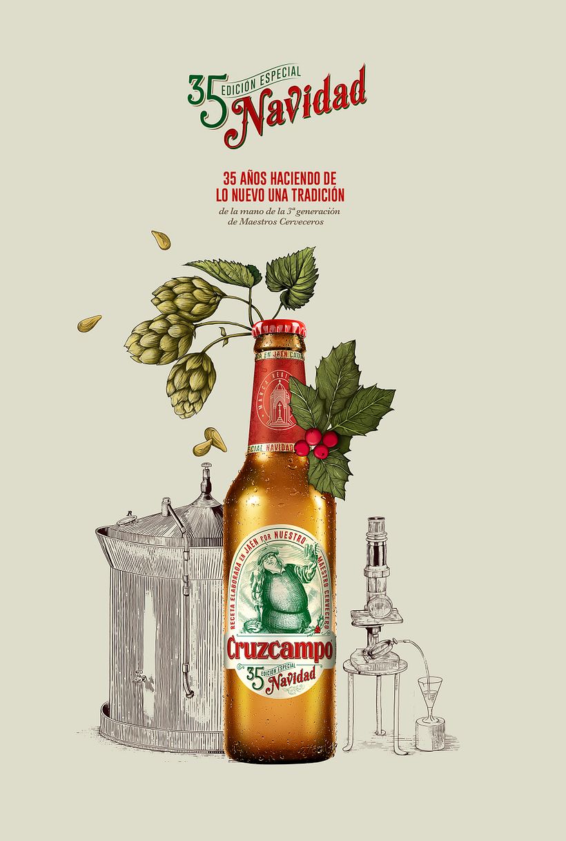 Cruzcampo. Edición especial Navidad. - Traditional illustration