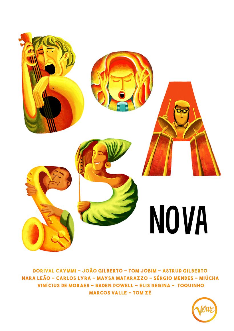 Portada vinilo Bossa Nova ilustrada - Diseño