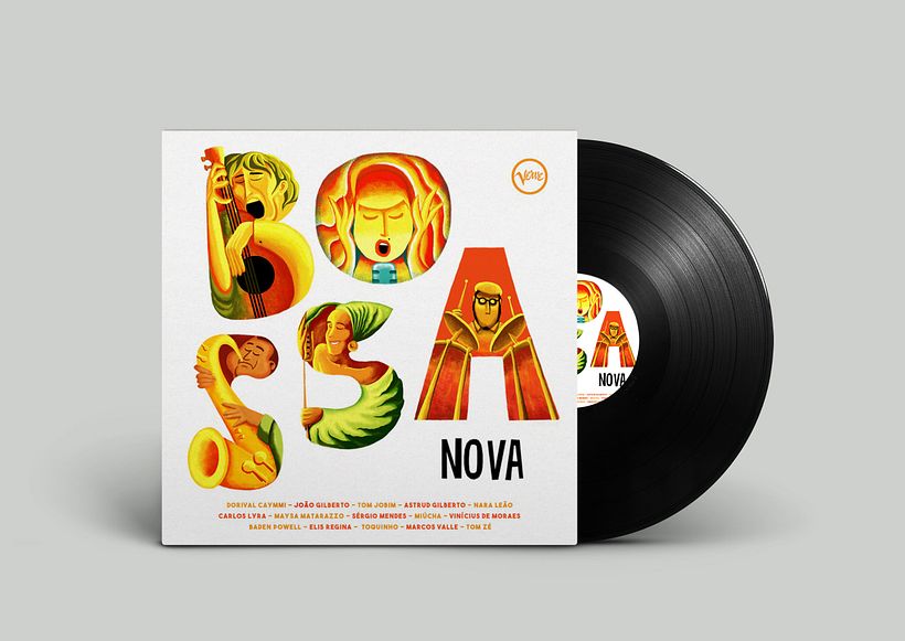 Portada vinilo Bossa Nova ilustrada - Diseño