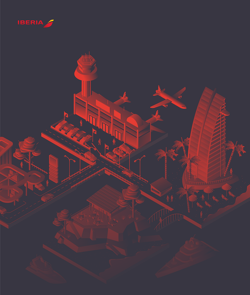 Iberia Icon · Ilustraciones en isométrica -1