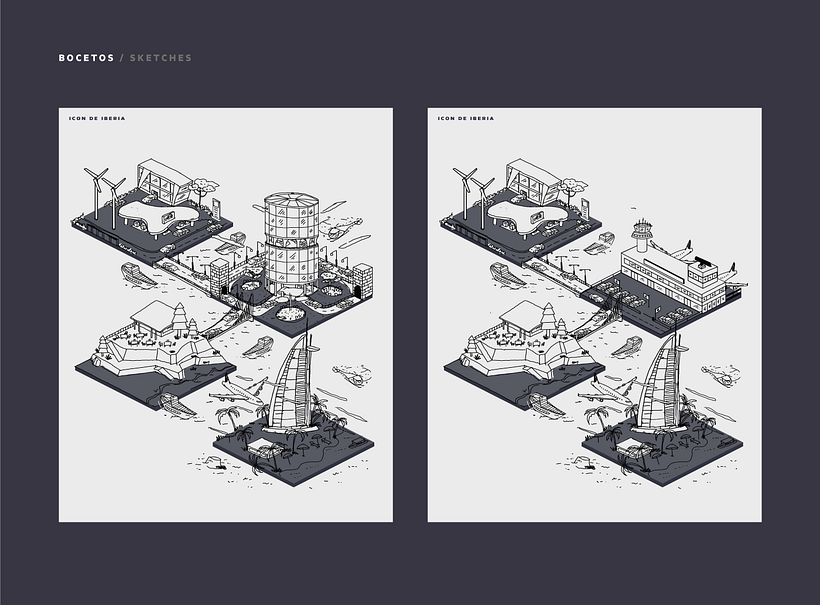 Iberia Icon · Ilustraciones en isométrica 1