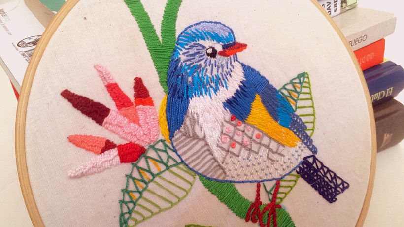 Ilustrando con hilo y aguja: Blue Bird 2