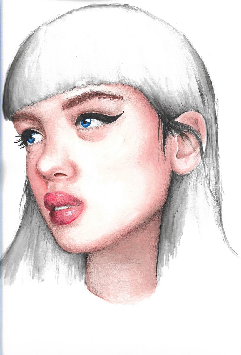 Punto magenta: Retrato ilustrado en acuarela 3