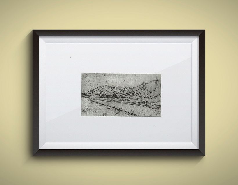 Grabado de un paisaje Islandés -1