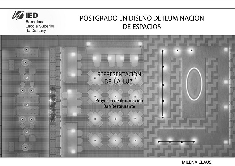 | REPRESENTACIÓN DE LUZ | Proyecto Iluminación Restaurante -1