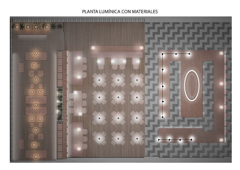 | REPRESENTACIÓN DE LUZ | Proyecto Iluminación Restaurante 4
