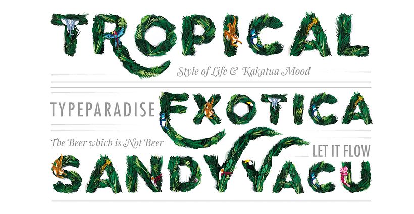 Exótica - Display typeface - Ilustração tradicional