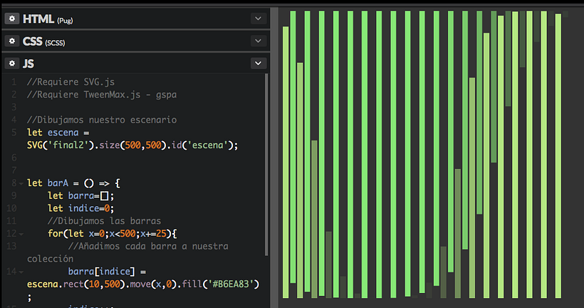Experimentando con las librerías SVG.js y GreenSock 4