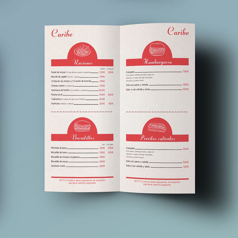Carta bar Caribe 1