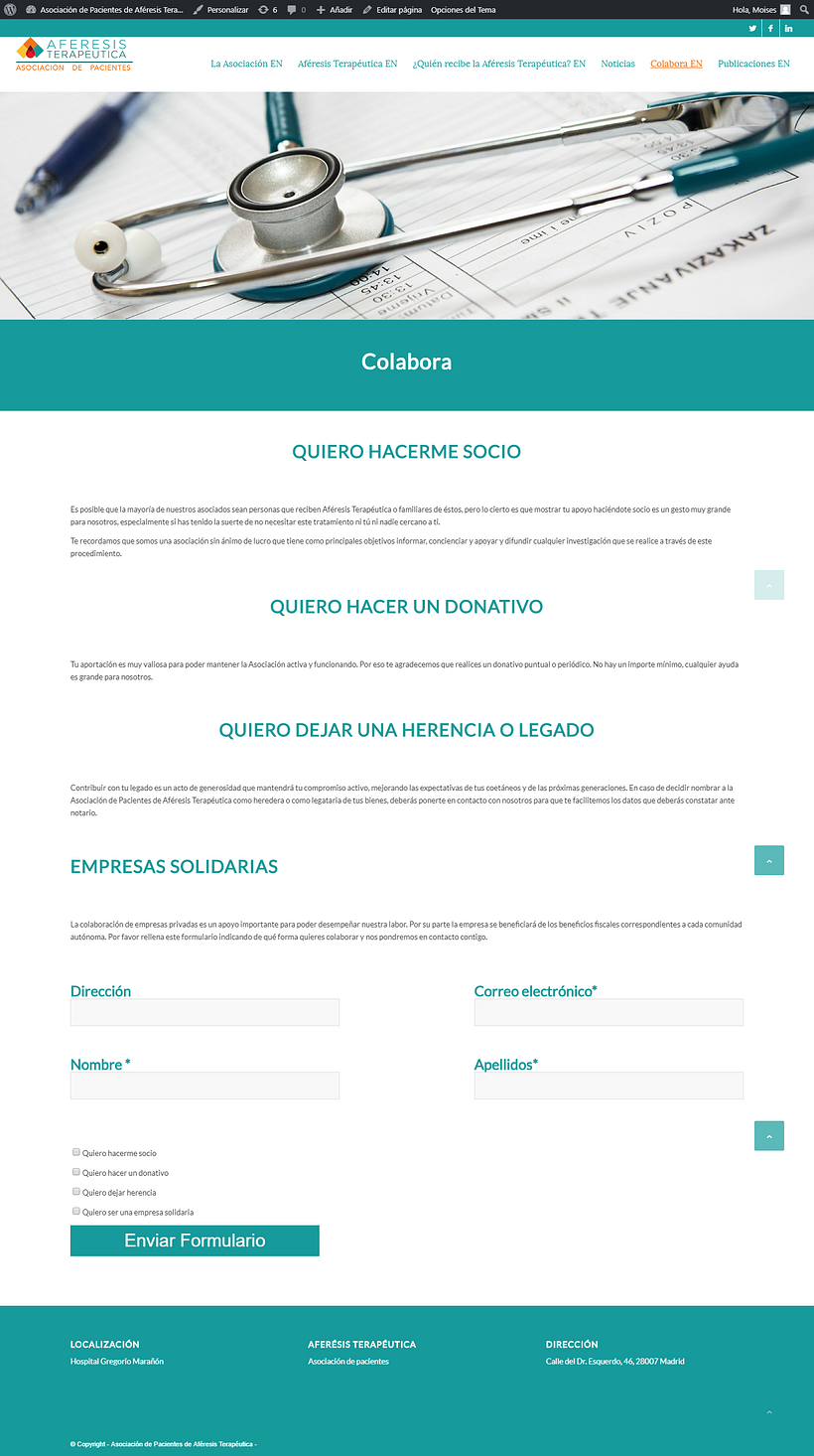 Diseño y programación de la web para Hospital Gregorio Marañón 2