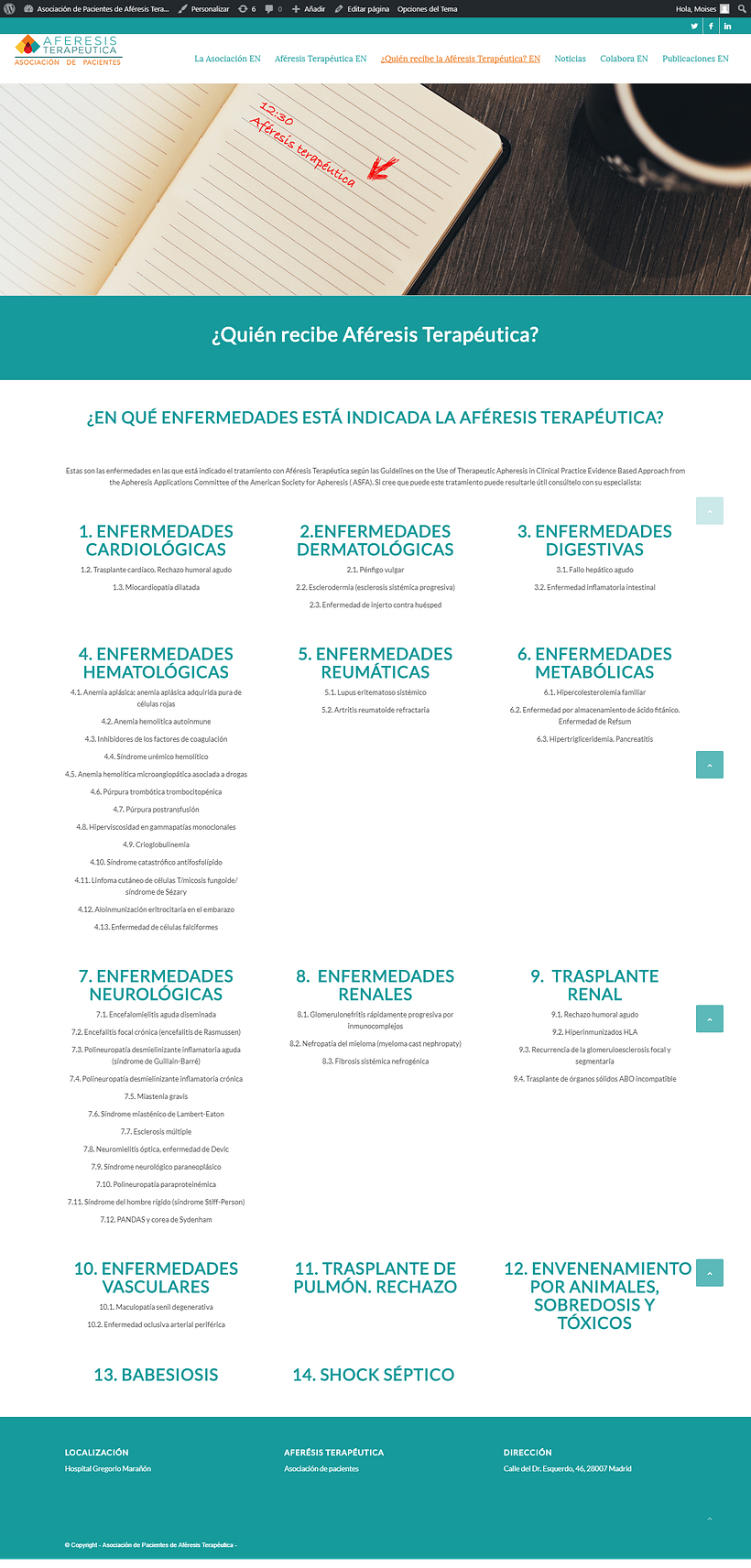 Diseño y programación de la web para Hospital Gregorio Marañón 3