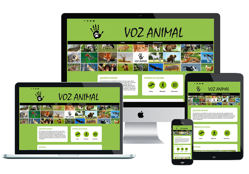 Diseño de la web "Voz Animal", en defensa de los animales 1