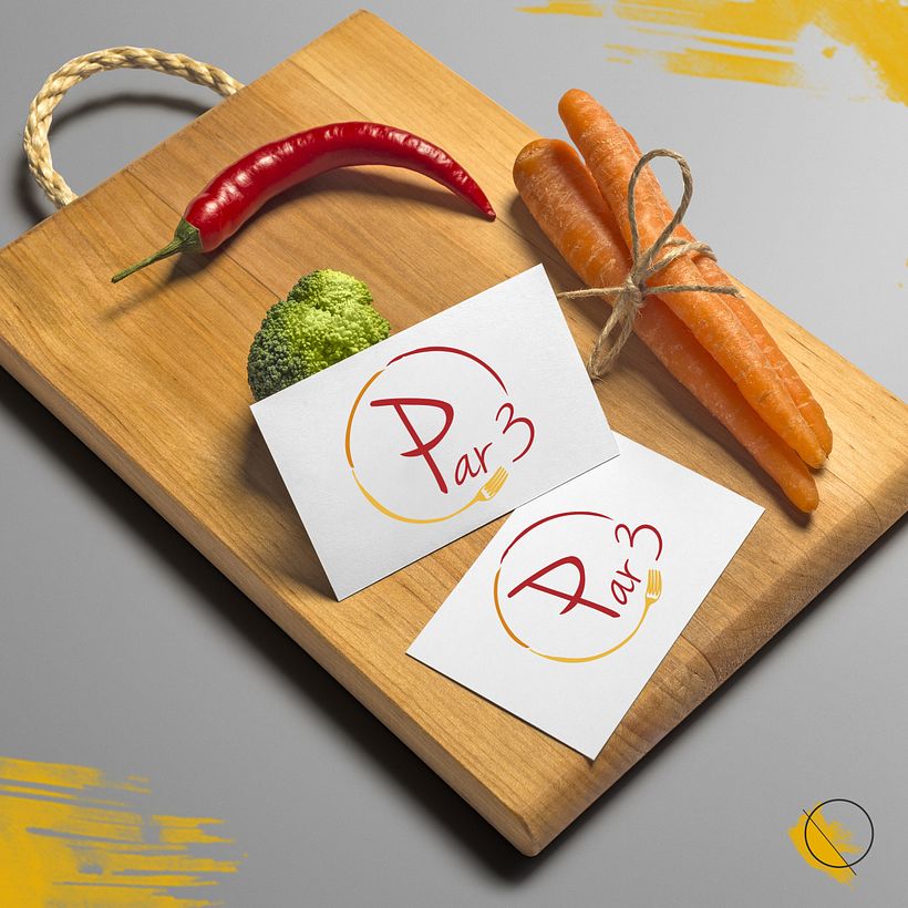 "Par 3", buena comida, buena bebida y buena compañía. Propuesta de diseño de marca para un restaurante. -1