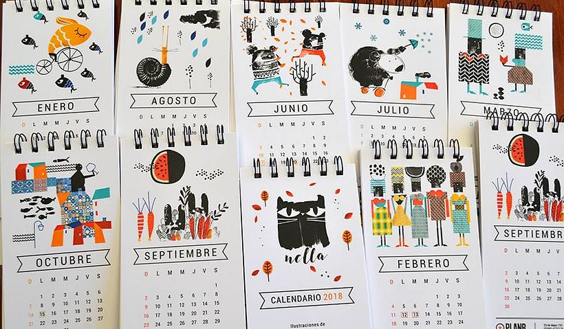 Diseño de Calendarios 2018 con mis ilustraciones. 0