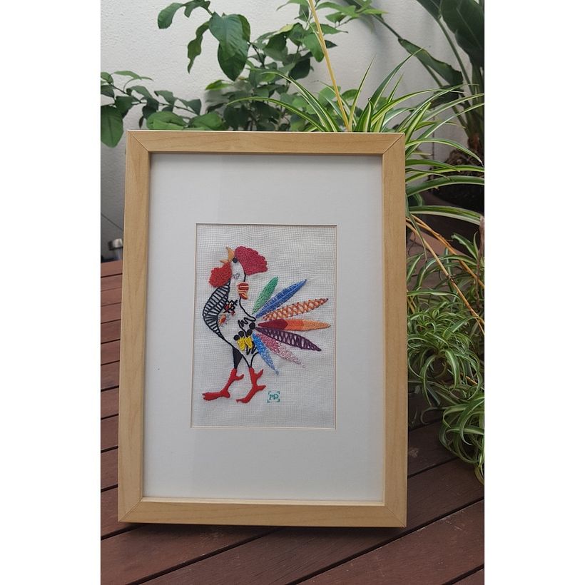 Otro gallo más del curso de bordado de Yolanda Andrés! 0