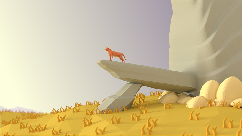 LOW POLY SCENE- THE LION QUEEN 1