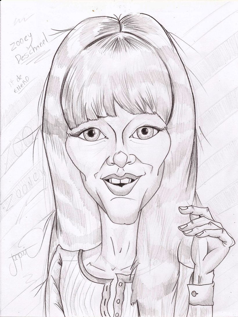 zooney deschanel caricature 0