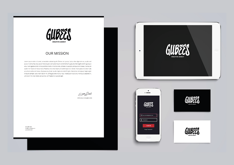 Diseño de logotipos caligráficos / Pablo Lozano / Text: GUBEES 5