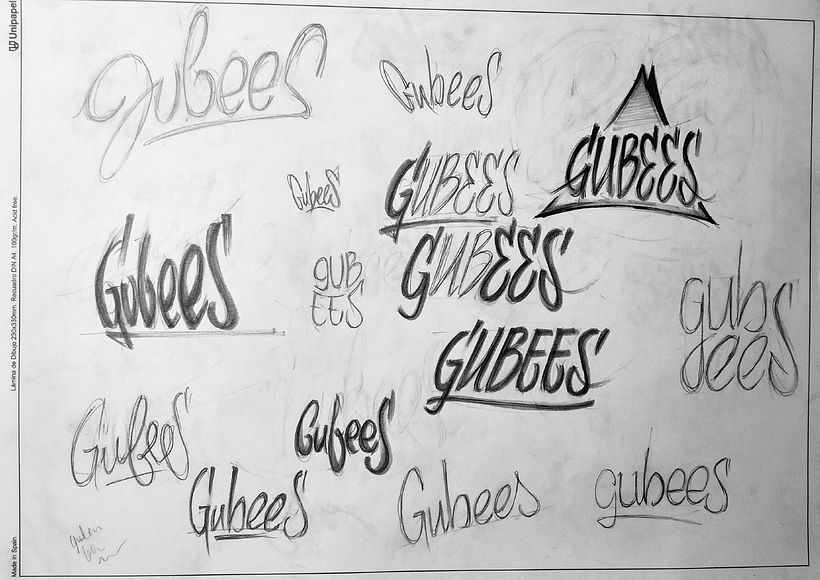 Diseño de logotipos caligráficos / Pablo Lozano / Text: GUBEES 11
