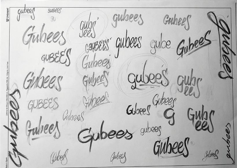 Diseño de logotipos caligráficos / Pablo Lozano / Text: GUBEES 12