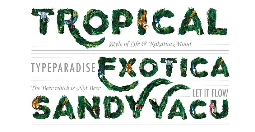 Tipografía y papercraft con sabor tropical 1