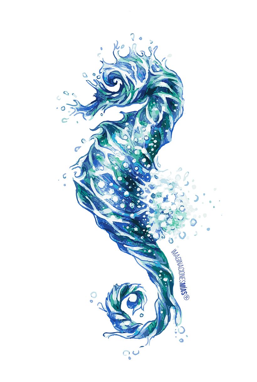 Serie Aquarium (Dibujos técnica mixta y retoque digital) 1