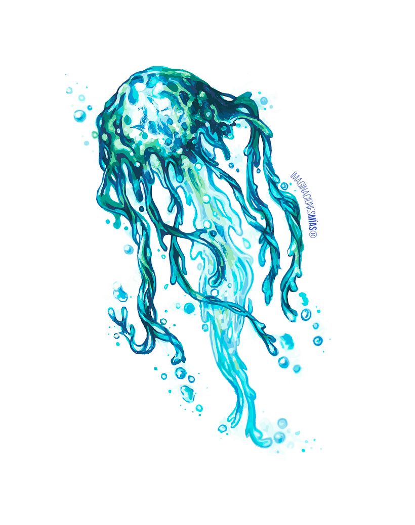 Serie Aquarium (Dibujos técnica mixta y retoque digital) 3