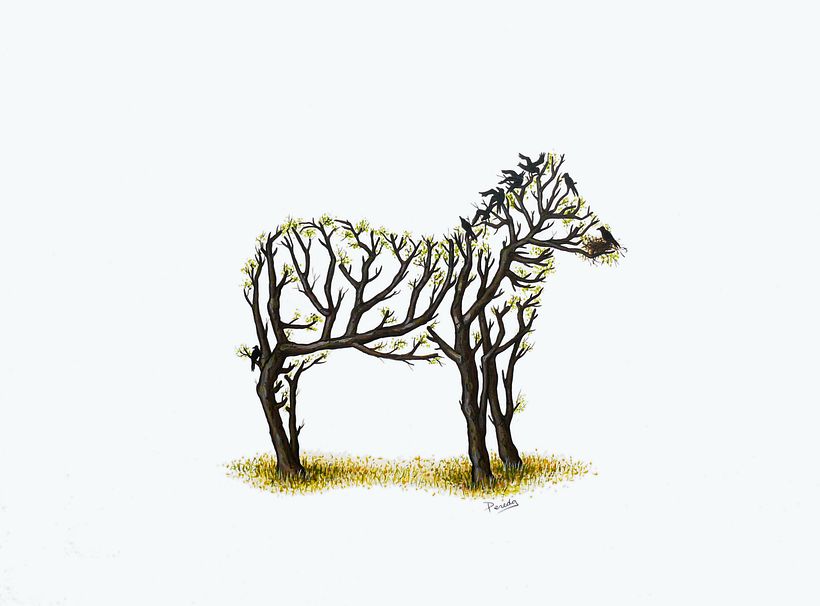 "De la tierra" Dibujos de doble sentido (técnica mixta) 0