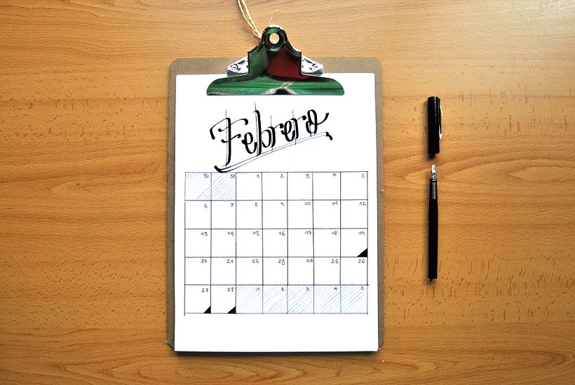 Calendario. Hand lettering 1