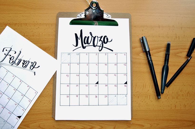 Calendario. Hand lettering 2